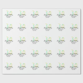 30th birthday bold letter pastel yellow black retr cadeaupapier