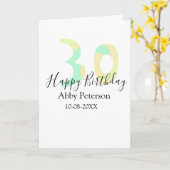 30th birthday bold letter pastel yellow black retr kaart (Gele Bloem)