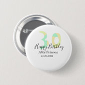 30th birthday bold letter pastel yellow black retr ronde button 5,7 cm (Voorkant /achterkant)