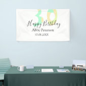 30th birthday bold letter pastel yellow black retr spandoek (Beurs)