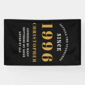 30th Birthday Born 1996 Add Name Black Gold Spandoek (Horizontaal)