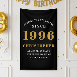 30th Birthday Born 1996 Add Name Black Gold Spandoek