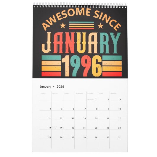 30th Birthday Calendar  Kalender (Jan 2026)