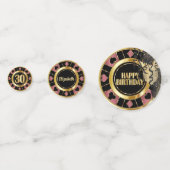 30th Birthday Casino Poker Chip - Roos Gold Confetti (Achterkanten)