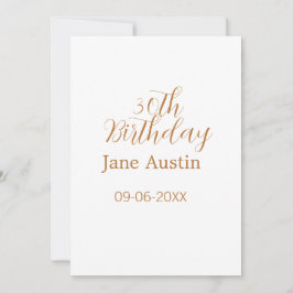 30th birthday copper brown simple stylish name dat