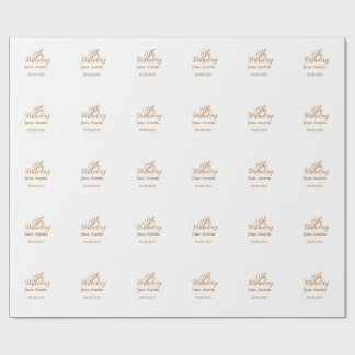 30th birthday copper brown simple stylish name dat cadeaupapier