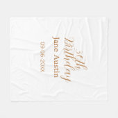 30th birthday copper brown simple stylish name dat fleece deken (Voorkant (Horizontaal))