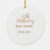 30th birthday copper brown simple stylish name dat keramisch ornament (Voorkant)