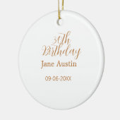 30th birthday copper brown simple stylish name dat keramisch ornament (Links)