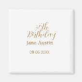 30th birthday copper brown simple stylish name dat magneet (Voorkant)