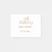 30th birthday copper brown simple stylish name dat post-it® notes (Voorkant)
