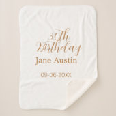 30th birthday copper brown simple stylish name dat sherpa deken (Voorkant)