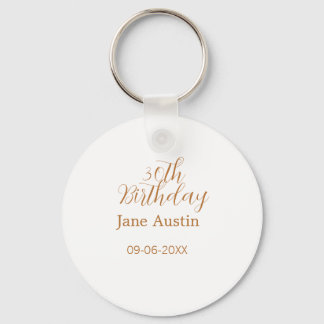 30th birthday copper brown simple stylish name dat sleutelhanger