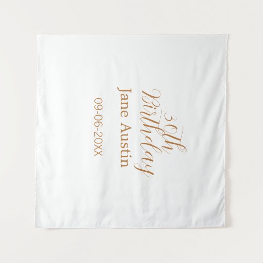 30th birthday copper brown simple stylish name dat wandkleed (Voorkant (horizontaal))