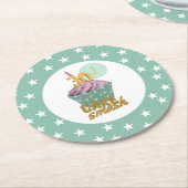 30th Birthday Cupcake Smash Party Papier Onderzett Ronde Kartonnen Onderzetter (Gebogen)