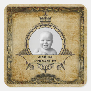 30th Birthday Elegant  Retro Uw foto toevoegen Vierkante Sticker