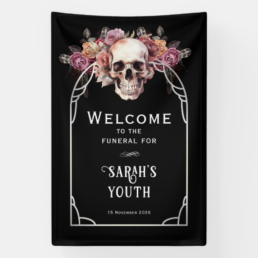 30th Birthday Funeral Welcome Spandoek (Verticaal)