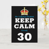30th Birthday Funny Keep Calm Voeg bericht toe Vro Kaart (Gele Bloem)