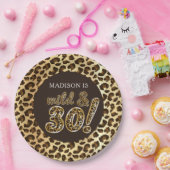 30th Birthday gepersonaliseerde luipaard Folie bal Papieren Bordje (Feest)