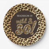 30th Birthday gepersonaliseerde luipaard Folie bal Papieren Bordje (Voorkant)