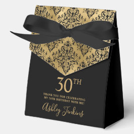 30th Birthday Gold Damask Thank You  Bedankdoosjes