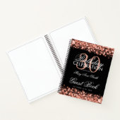 30th Birthday Guestbook Party Sparkles Roos Gold Notitieboek (Binnen)