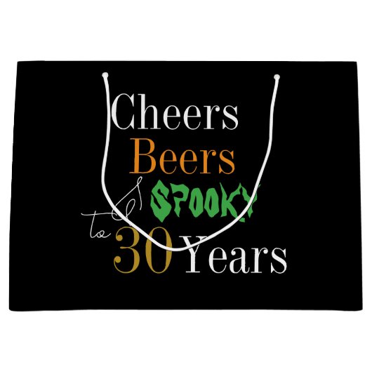 30th Birthday Halloween Cheers Beers Spooky Party Groot Cadeauzakje (Voorkant)