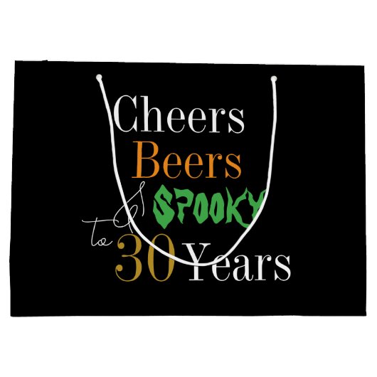 30th Birthday Halloween Cheers Beers Spooky Party Groot Cadeauzakje (Achterkant)
