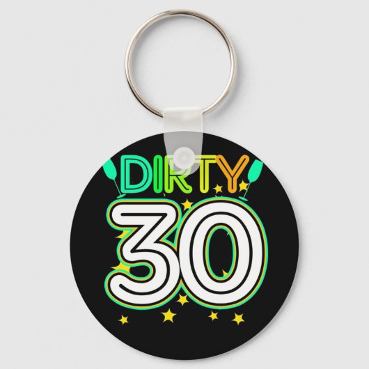 30th Birthday | Happy 30th Birthday Sleutelhanger (Voorkant)