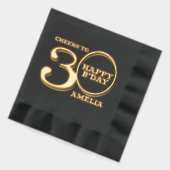 30th Birthday happy b'day aangepaste naam Folie Servetten (Links)