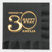30th Birthday happy b'day aangepaste naam Folie Servetten (Voorkant)