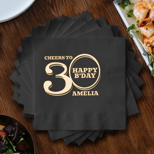 30th Birthday happy b'day aangepaste naam Folie Servetten