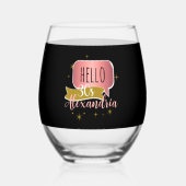 30th birthday hello 30 Stylish Personalized Wijnglas Zonder Voet (Achterkant)