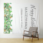 30th Birthday Holly December Birth Flower Backdrop Wandkleed (In Situ (horizontaal))