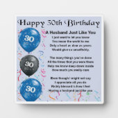 30th Birthday Husband Poem Plaque Fotoplaat (Voorkant)