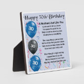 30th Birthday Husband Poem Plaque Fotoplaat (Voorkant)
