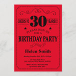 30th Birthday Invitation Black and Red Kaart<br><div class="desc">30th Birthday Invitation Black and Red Typografie. Zwarte en rode achtergrond. Volwassen verjaardag. Mannelijke Mannen of vrouwen: Birthday. Kinder jongen of meisje Lady Teen Teenage Bday Invite. 13e 15e 16e 18e 21e 30e 40e 50e 60e 70e 80e 90e 100e. Elke leeftijd. Voor verdere aanpassing, te klikken gelieve de knoop "van...</div>