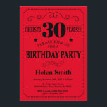 30th Birthday Invitation Black and Red Kaart<br><div class="desc">30th Birthday Invitation Black and Red Typografie. Zwarte en rode achtergrond. Volwassen verjaardag. Mannelijke Mannen of vrouwen: Birthday. Kinder jongen of meisje Lady Teen Teenage Bday Invite. 13e 15e 16e 18e 21e 30e 40e 50e 60e 70e 80e 90e 100e. Elke leeftijd. Voor verdere aanpassing, te klikken gelieve de knoop "van...</div>
