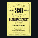 30th Birthday Invitation Black and Yellow Kaart<br><div class="desc">30th Birthday Invitation Black and Yellow Typografie. Zwarte en gele achtergrond. Volwassen verjaardag. Mannelijke Mannen of vrouwen: Birthday. Kinder jongen of meisje Lady Teen Teenage Bday Invite. 13e 15e 16e 18e 21e 30e 40e 50e 60e 70e 80e 90e 100e. Elke leeftijd. Voor verdere aanpassing, te klikken gelieve de knoop "van...</div>