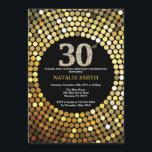 30th Birthday Invitation Black en Gold Glitter Kaart<br><div class="desc">30e uitnodiging van de verjaardag. Zwart en goudglitter. Gold Diamond. Volwassenenfeest. Voor mannen of vrouwen. Voor verdere aanpassing,  te klikken gelieve de knoop "van de Aanpassing het"en ons ontwerphulpmiddel te gebruiken om deze sjabloon te wijzigen.</div>