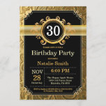 30th Birthday Invitation Black en Gold Glitter Kaart<br><div class="desc">30e verjaardag Uitnodiging met zwarte en gouden achtergrond. Volwassen verjaardag. Mannelijke Mannen of vrouwen: Birthday. Kinder jongen of meisje Lady Teen Teenage Bday Invite. 13e 15e 16e 18e 21e 30e 40e 50e 60e 70e 80e 90e 100e. Elke leeftijd. Voor verdere aanpassing, te klikken gelieve de knoop "van de Aanpassing het"en...</div>