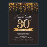 30th Birthday Invitation Black en Gold Glitter Kaart<br><div class="desc">30e uitnodiging van de verjaardag. Zwart en goudglitter. Volwassenende Birthday Party nodigt uit. Vrouwen of Mannen Bday Bash. Voor verdere aanpassing,  te klikken gelieve de knoop "van de Aanpassing het"en ons ontwerphulpmiddel te gebruiken om deze sjabloon te wijzigen.</div>