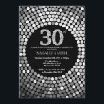 30th Birthday Invitation Black en Silver Glitter Kaart<br><div class="desc">30e uitnodiging van de verjaardag. Black and Silver Glitter. Silver Diamond. Volwassenenfeest. Voor mannen of vrouwen. Voor verdere aanpassing,  te klikken gelieve de knoop "van de Aanpassing het"en ons ontwerphulpmiddel te gebruiken om deze sjabloon te wijzigen.</div>