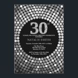 30th Birthday Invitation Black en Silver Glitter Kaart<br><div class="desc">30e uitnodiging van de verjaardag. Black and Silver Glitter. Silver Diamond. Volwassenenfeest. Voor mannen of vrouwen. Voor verdere aanpassing,  te klikken gelieve de knoop "van de Aanpassing het"en ons ontwerphulpmiddel te gebruiken om deze sjabloon te wijzigen.</div>