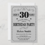 30th Birthday Invitation Black en Silver Grey Kaart<br><div class="desc">30th Birthday Invitation Black en Silver Grey Typografie. Zwarte en Zilver grijze achtergrond. Volwassen verjaardag. Mannelijke Mannen of vrouwen: Birthday. Kinder jongen of meisje Lady Teen Teenage Bday Invite. 13e 15e 16e 18e 21e 30e 40e 50e 60e 70e 80e 90e 100e. Elke leeftijd. Voor verdere aanpassing, te klikken gelieve de...</div>