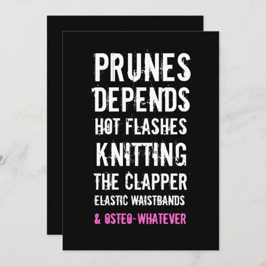 30th Birthday Invitation -Dames & Old Dames Kaart (Voorkant / Achterkant)