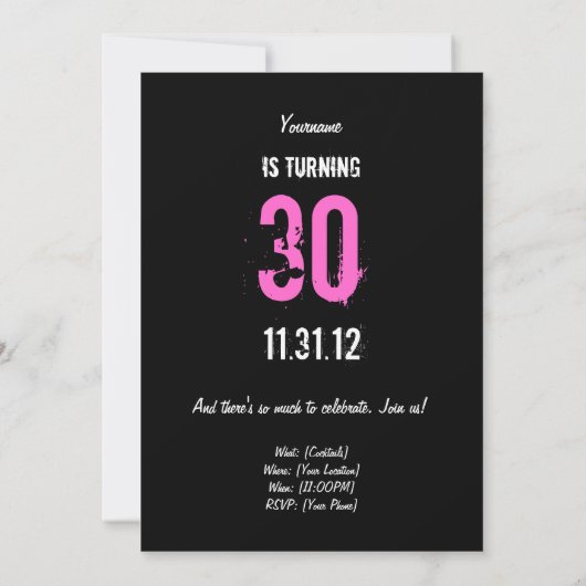 30th Birthday Invitation -Dames & Old Dames Kaart (Achterkant)