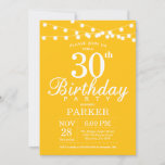 30th Birthday Invitation Yellow Kaart<br><div class="desc">30e verjaardag Uitnodiging met de Lichten van het Koord. Gele achtergrond. Mannen of vrouwen op zaterdag. 13e 15e 16e 18e 21e 30e 40e 50e 60e 70e 90e 100e, elke leeftijd. Voor verdere aanpassing, te klikken gelieve de knoop "van de Aanpassing het"en ons ontwerphulpmiddel te gebruiken om deze sjabloon te wijzigen....</div>