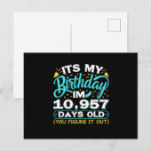 30th Birthday | It Is My 30th Birthday Briefkaart (Voorkant / Achterkant)
