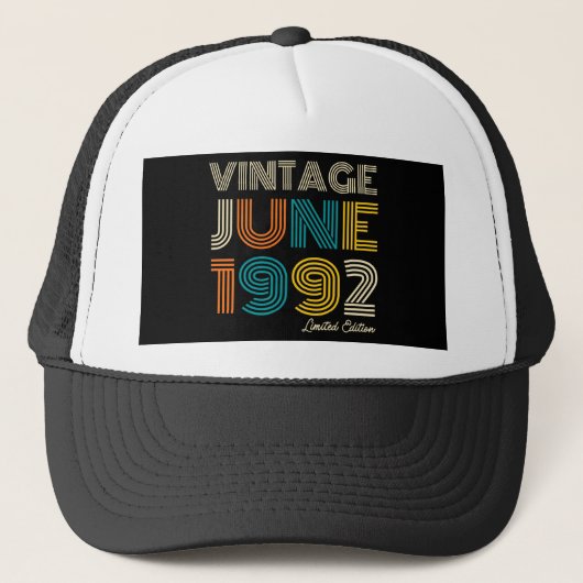 30th Birthday June 1992 Limited Edition Trucker Pet (Voorkant)